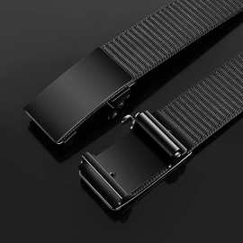 MIJIU Tactical belts for men,1.3 inch Nylon Automatic Buckle Belt,Black Belt