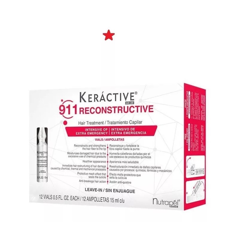 Nutrapel Ampolletas Keractive 911 Reconstructive Reconstructiva 12 Pz