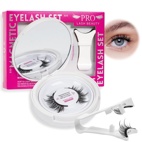 PRO Magnetic Eyelashes Long Lasting Reusable With Applicator Magnetic Lashes