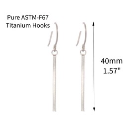 Pretty Smart Dainty Dangle Earrings for Women, Pure Implant Grade Titanium Hooks (40mm Silver Bar)
