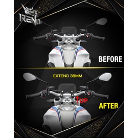 Aluminum 7/8" Motorcycle Handlebar Riser Clamp, Black 38mm Height Handlebar Riser Mounting Kit Compatible with Universal Motorcycle Dirt Bike ATV Accessories (2pcs/Set)