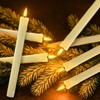 Homemory 6 PCS Real Wax Flameless Taper Candles with Remote,