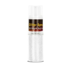 Go Ho Go Ho Hair and Body Glitter Spray,Festival Glitter Dry Powder Makeup for Clothes,White Glitter Spray Loose Sparkle Powder,Holographic Ultra Fine Glitter, Resin Glitter for Crafts,10g