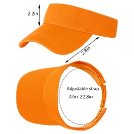 Marrywindix 1 Piece of Orange Sport Wear Athletic Visor Sun Sports Visor Hat Visor Adjustable Cap for Women and Men (One Size)