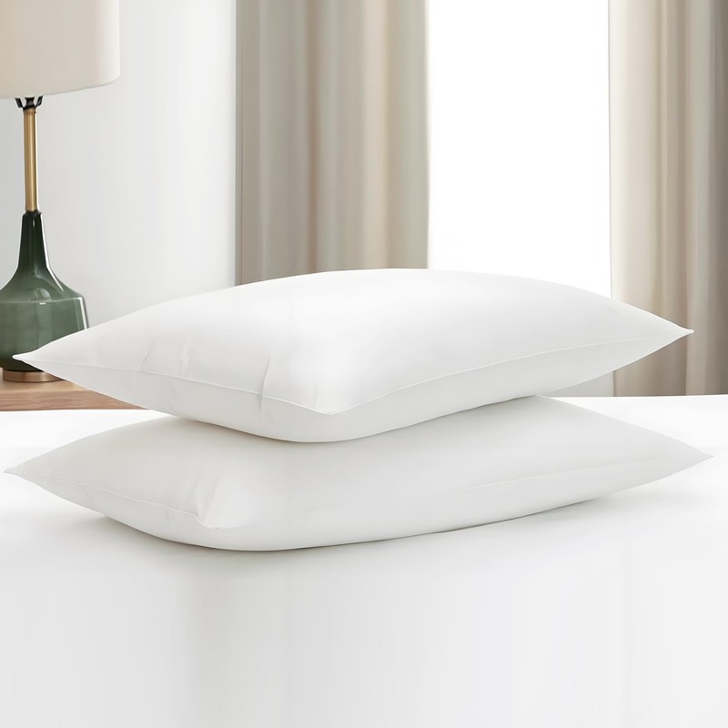 Gooeb Flat Bed Pillows Queen Size Set of 2 Soft