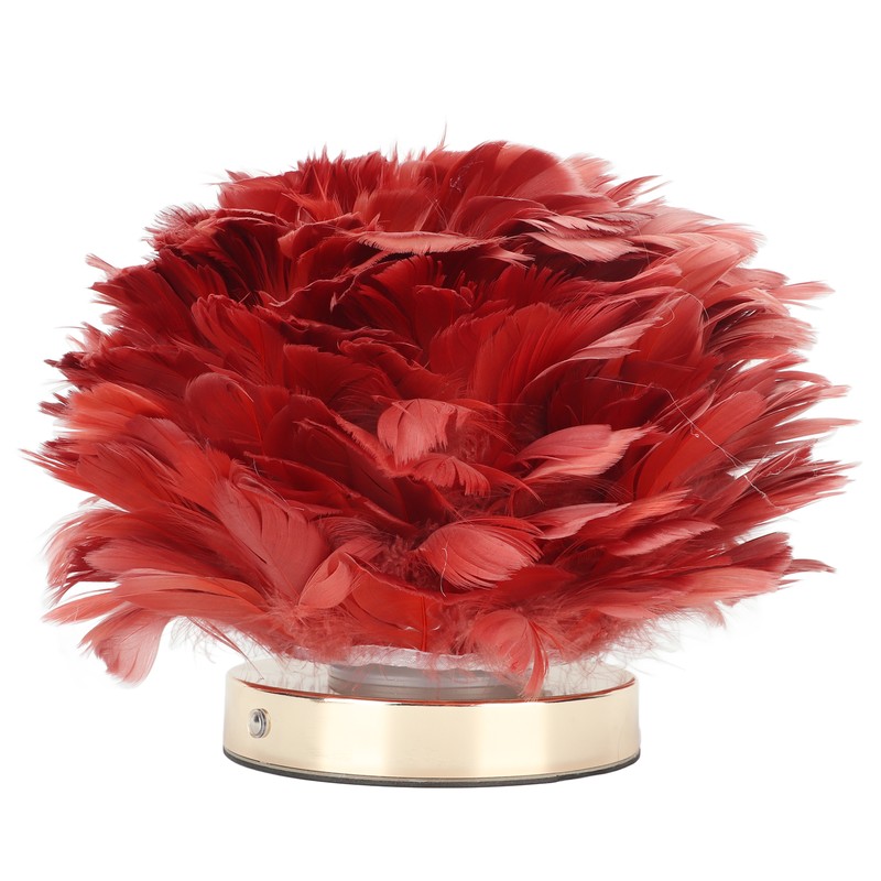 Feather Table Lamp Stepless Dimming USB Charging Touch Control LED