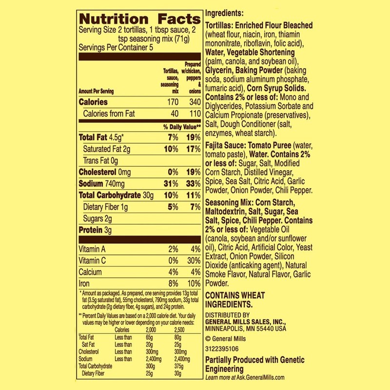 Old El Paso Fajita Dinner Kit With Flour Tortillas, Mild
