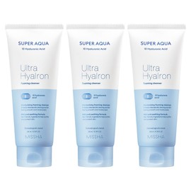 Missha Super Aqua Ultra Hyalon Foaming Cleanser, 200ml, 3 pcs / 미샤 수퍼 아쿠아 울트라 히알론 포밍 클렌저, 200ml, 3개