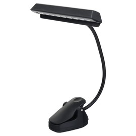 Showlite Music Stand LED Light with Row of 9 LEDs (Clip-On with Swan Neck) Black