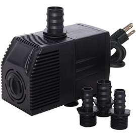 Simple Deluxe 290GPH Submersible Pump 28W Ultra Quiet Fountain Water Pump, 1098L/H, with 6.3ft High Lift, 5 Nozzles for Aquarium, Fish Tank, Pond, Hydroponics, Statuary