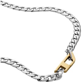 Diesel DX1343040 Men's Steel Necklace L600Xb7.5Xh3.2 mm Silver Stainless Steel Necklace, Stainless Steel, No Gemstone