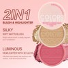 Boobeen Blush & Highlighter Powder, Natural Blendable Blusher & Highlighter