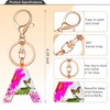 Initial Letter Butterfly Flower Pink Keychain Birthday gifts for Women