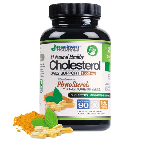 ecostream Naturals PlantSterols - Cholesterol - 3000MG Strength Gluten Free - 90 Capsules