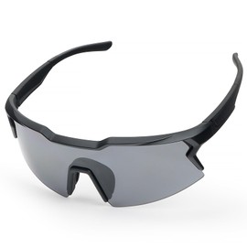 UVTQSSP TR90 Sports Glasses Cycling Glasses Men Women UV400 Protection Sports Sunglasses HD View Ultralight Running Glasses for MTB Road Bike Cycling Running, Black Frame/Grey Lens