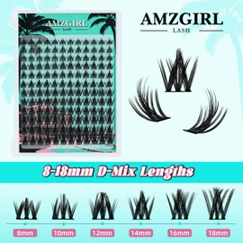 Lash Clusters Manga 144Pcs Eyelash Clusters Spiky Cluster Eyelash Extensions Individual Lashes Volume Anime Lash Clusters with Thin Band Lashes DIY at Home(FAIRY,C-Mix8-18mm)