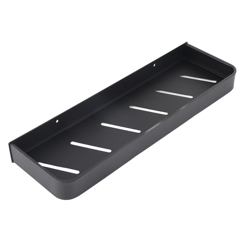 40cm Bathroom Storage Shelf Black Aluminum Wall Mounted Floating Shelves