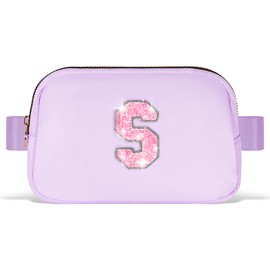Uygafly Gifts for Girls Teens Kids - Birthday Gifts for Daughter Sister Her,Teen Girl Essentials,Travel Essentials,Cute Teen Trendy Stuff Waist Packs Belt Bag Crossbody Bag | Lavender,Initial S