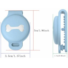 For Airtag Dog Collar Cover Loop Gps Protective Cover, Keeps Signal Strong Pet Anti-lost Locator Adjustable Anti-scratch Tracking Dog Cat Accessories (blue)