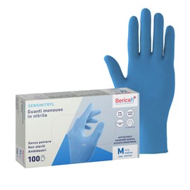 Bericah, Sensinitryl Powder Free Nitrile Gloves - Medium (Pack of 100)