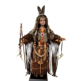 KINNEX COLLECTIONS SINCE 1997 28" Collectible Native American Indian Porcelain Doll ~ Whispering Dove ~ D28673