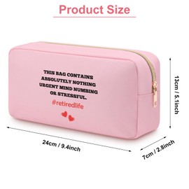 Retirement Gifts for Women 2025 Cosmetic Bag Happy Retirement Gifts for Coworker Teacher Nurse Friend Mom Grandma Retirees Coworker Leaving Going Away Gifts Oxford Cloth Toiletry Travel Pouch