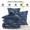 MUXHOMO Navy Blue Cal King Comforter Set, Elegant Floral Print