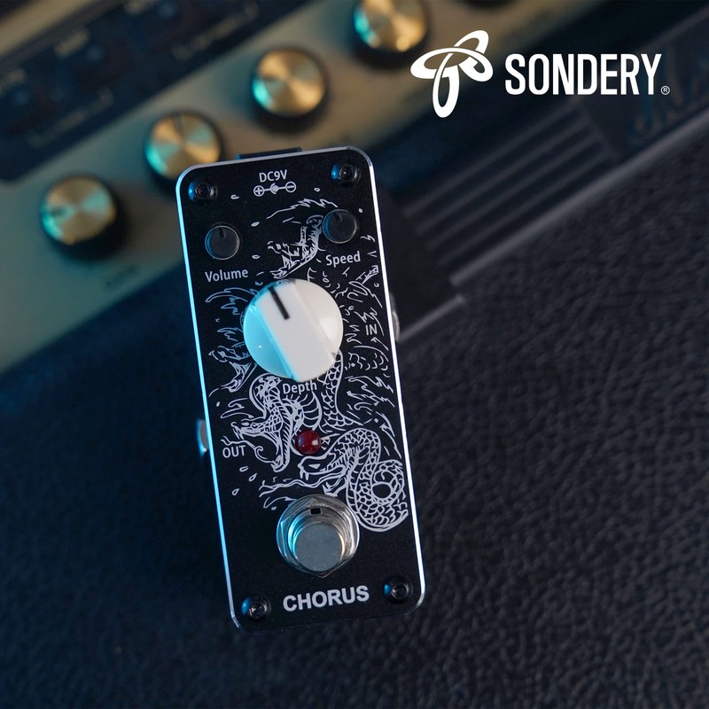 Sondery Chorus Pedal for Guitars, Mini Analogue Chorus Effect Pedal