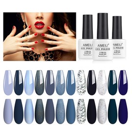 AIMEILI Semi-permanent Gel Nail Polish Kit UV LED Colored Gel Nail Polish for Manicure Soak Off Gel Polish Set 12 x 8ml - Set Number 13
