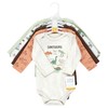Hudson Baby Unisex Baby Cotton Long-Sleeve Bodysuits, Dinosaur Adventures 5-Pack,