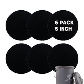 6 Pack Charcoal Filters for Compost Bin Bucket, 5 Inch Round Activated Carbon Charcoal Replacement Filters for Kitchen Countertop and Home Bucket Compost Bin (Refill, Odor Eliminating)​