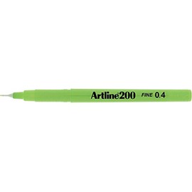 Artline 200 Yellow Green Fineliner Technical Drawing Pens - Pack 12