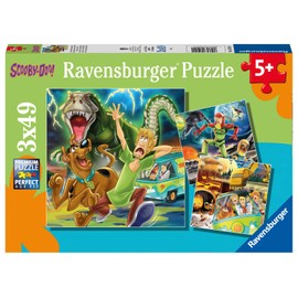 Ravensburger Scooby Doo: Three Night Fright - Kid-Friendly 3x49 Piece Jigsaw Puzzles Set | FSC-Certified | Engaging Imagery | Durable, Easy-to-Hold Pieces | Beneficial for Cognitive Development