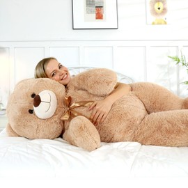 MaoGoLan 4ft Large Teddy Bear Giant Cream Teddy Bear, 47 inch Big Stuffed Animal Soft Plush for Kids Baby Shower Decorations, Cute Plush Toys for Girls Christmas Birthday Gift