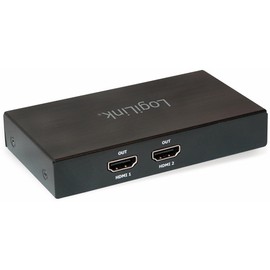 LogiLink 2 Port Mini DisplayPort-Splitter Ultra HD-fähig 3840 x 2160 Pixel black