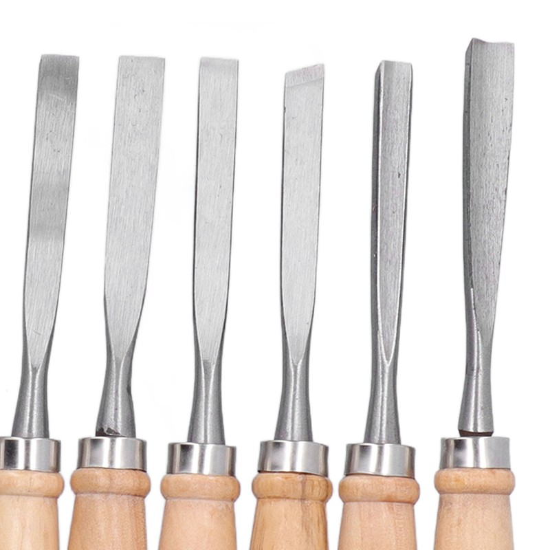 12Pcs Wood Turning Chisels Wood Grooves Parting Tools Set Woodworking