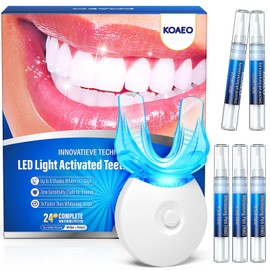 Teeth Whitening Kit – 3 Teeth Whitening Pens + 2 Desensitizing Pens – LED Light – 35% Carbamide Peroxide – Safe & Dentist-Recommended – Fast 7-Day Visible Whitening + Remineralizing Care