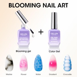 GELLEN Gellen Blooming Gel - 18ml Clear Blooming Nail Polish Soak Off UV Gel for Spreading Marble Effect,Nail Art Gel Christmas DIY Salon Manicure Design Home