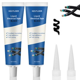 Hzutloer 3.38 OZ (100Ml) Liquid Electrical Tape, 2PCS 50ML Insulating Electrical Tape Glue, Waterproof, Fast Drying, High Temperature Resistant (Black)