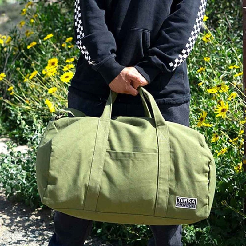 Terra Thread Organic Cotton Aarde Gym Bag, Charcoal Grey