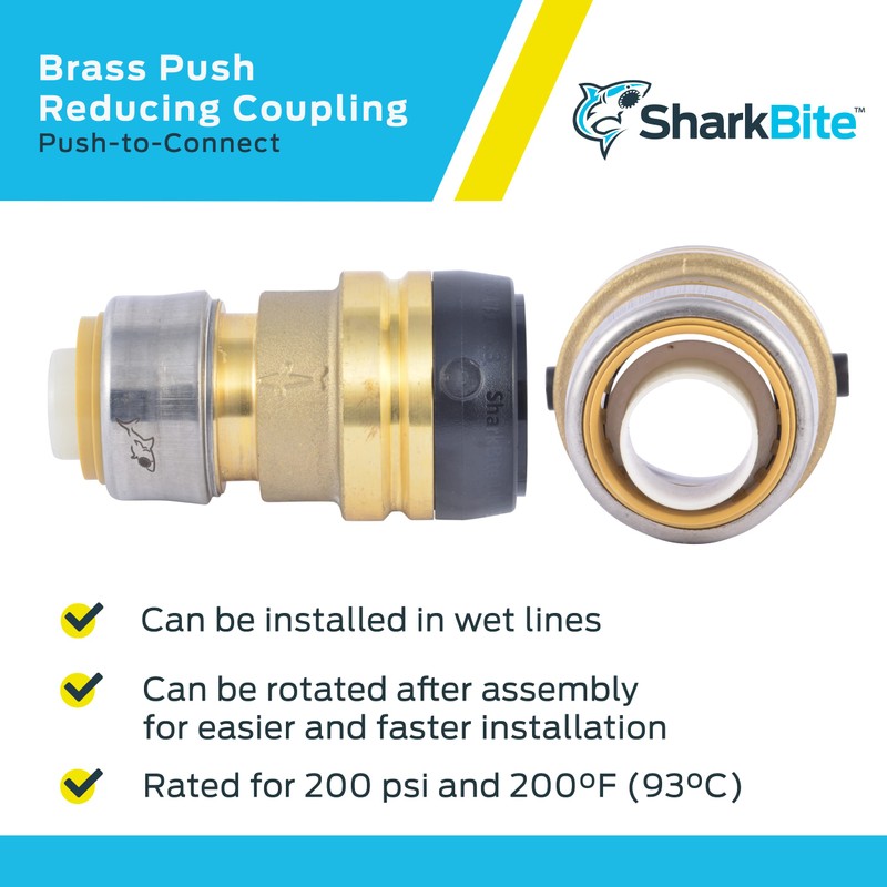 SharkBite 1-1/4 Inch x 1 Inch Reducing Coupling, Push to