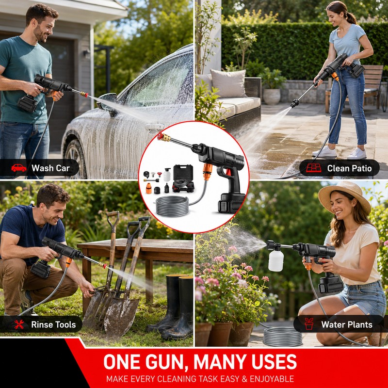 Cordless Pressure Washer Gun for Car Cleaning – Portable High