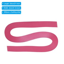 PATIKIL 360pcs Tiras de Papel para Quilling de 3mm(1/8") 54cm Papel de Origami Tiras de Quilling para Manualidades DIY Arte Hecho a Mano Navidad, Rojo Rosa