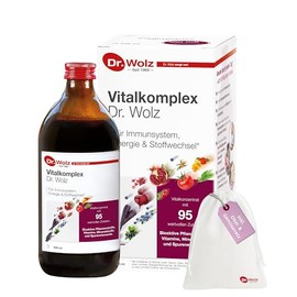 Dr. Wolz Vitalkomplex 500 ml Combination Pack with Fruit and Vegetable Net - Micronutrient Complex with 95 Ingredients - Vitamins, Minerals, Trace Elements & Secondary Plant Substances - for Immune System - Vegan
