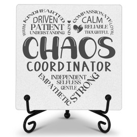 Chaos Coordinator Home Office Desk Decor, Wooden Plaque Sign With Iron Stand, Thank You Appreciation Gifts for Boss, Manager, Teacher, School Counselor, Nurse, Mom -33