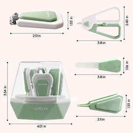 ECROLYN Set, 4-in-1 Care Set, Diamond British Scissors, Scissors, Nail File & Tweezers, Pedicure Set for Newborns, Babies, Toddlers, Kids