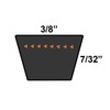 D&D PowerDrive 3L270 V Belt, 3L, Rubber, 3/8" x 27"