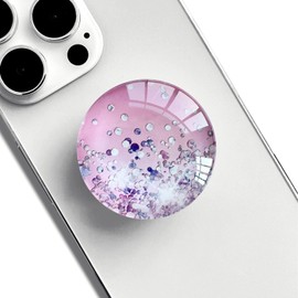 WUYULB Clear Crystal Glitter Expandible Collapsible Moblile Phone Grip Stand Holder for Smartphones and Tablets Cell Phone Accessory（Pink Glitter）