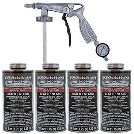 Barrier Bond - Rubberized Undercoating Sound Deadener Kit, 28oz 4-Pack, Black Spray, Vehicle Undercoating, with Spray Gun