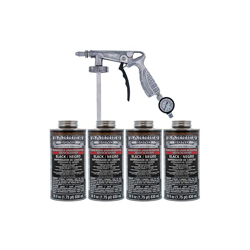 Barrier Bond - Rubberized Undercoating Sound Deadener Kit, 28oz 4-Pack,
